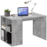 FMD Miza s stranskimi policami 117x73x75 cm betonsko siva | Shoptok.si