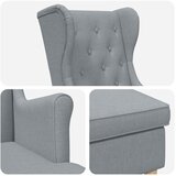  Fotelja s footstoolom 2 kom. Svjetlosiva Tkanina | shoptok.hr
