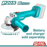 TOTAL TOOLS Akumulatorska kutna brusilica 20V/9000rpm/P20S (Bez baterije) (TAGLI20157) | shoptok.hr