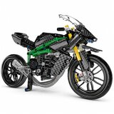 Kockice za slaganje trkaćeg motora Racing sa 656 elemenata - crno/zeleni | Shoptok.si