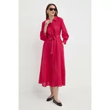 Marella Lanena obleka roza barva, 2413221094200