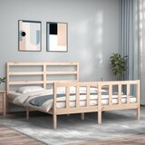 vidaXL Posteljni okvir z vzglavjem 160x200 cm trden les Cene