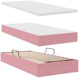  LED krevet za pohranu s madracem Ružičasta 200 x 200 cm Baršun | shoptok.hr