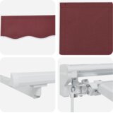 vidaXL Retraktilna tenda Burgundija 350x200 cm | Shoptok.si