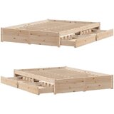 vidaXL Posteljni okvir brez vzmetnice 135x190 cm trdna borovina | Shoptok.si