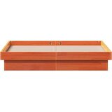 vidaXL LED posteljni okvir voščeno rjav 120x190 cm trdna borovina | Shoptok.si