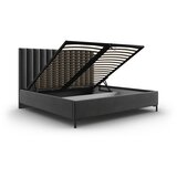 Mazzini Beds Tamno sivi tapecirani bračni krevet s prostorom za odlaganje s podnicom 200x200 cm Casey – | shoptok.hr