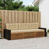  Set vanjskih sofa s jastukom 3 pcs Prirodna i bež Poliester | shoptok.hr