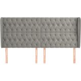  Uzglavlje s ušima svjetlosivo 183x23x118/128 cm baršunasto | shoptok.hr