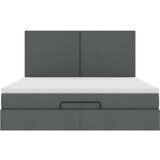 vidaXL Otomanski posteljni okvir z vzmetnico siv 160x200 cm blago | Shoptok.si