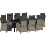 vidaXL 9-komadni vrtni blagovaonski set sivi poli ratan | shoptok.hr