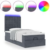 vidaXL Otomanski posteljni okvir z vzmetnicami siv 100x200cm žamet | Shoptok.si