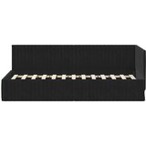  Kutni okvir kreveta s uzglavljem Crna 80 cm x 200 cm Baršun | shoptok.hr