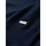 Ombre Men's classic knitted shirt with ribbed cuffs - navy blue | shoptok.hr