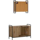  Set ormarića za kupaonicu 2 kom. Hrast artisan - Hrast artisan Ormar s umivaonikom (3 vrata) + viseći ormar | shoptok.hr