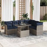 vidaXL 7-dijelni set vrtnih sofa od poliratana s jastucima crni bagrem | shoptok.hr