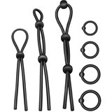 Addicted Toys flexible silicone cock ring set 7 pieces black Cene