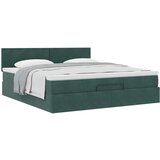 vidaXL Otomanski posteljni okvir z vzmetnico temno zelena 180x200cm | Shoptok.si