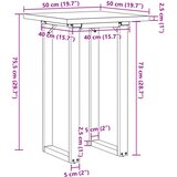  Blagovaonski stol O-oblika 50x50x75,5 cm od borovine i čelik | shoptok.hr