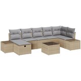 vidaXL 8-delni set vrtnih kavčev z blazinami bež poli ratan, (22092782) | Shoptok.si