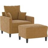  Fotelj s stolčkom za noge rjav 60 cm žamet | Shoptok.si