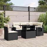  6-dijelni set vrtnih sofa s jastucima crni od poliratana Crna 100 x 55 x 73 cm | Shoptok.si