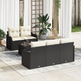 vidaXL 6-delni vrtni kavč set z blazinami črne poli ratana | Shoptok.si