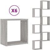 vidaXL Zidne kockaste police 6 kom Siva Sonoma 30x15x30 cm | shoptok.hr