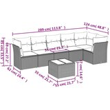  7-dijelni set vrtnih sofa svjetlosivi od poliratana | shoptok.hr
