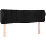  Vzglavje z ušesi črno 147x23x78/88 cm žamet, (20933403) | Shoptok.si