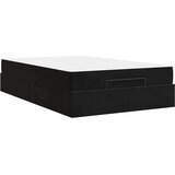 vidaXL Konstrukcija postelje z vzmetnico Črna 120 x 190 cm Žamet | Shoptok.si