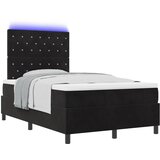 vidaXL Box Spring Postelja z Vzmetnico in LED Črna 120x200 cm Žamet | Shoptok.si