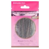 Brushworks ukosnice za kosu - braon 50kom