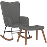  Stolica za ljuljanje s osloncem za noge tamnosiva baršunasta | shoptok.hr