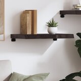  Zidna polica tamnosmeđa 60x40x(2-6) cm od obrađene hrastovine | shoptok.hr