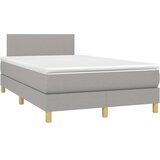  Krevet s oprugama i madrac svjetlosivi 120 x 200cm od tkanine | shoptok.hr