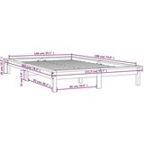 Za krevet crni 140x190 cm od masivnog drva | shoptok.hr
