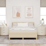  Box Spring Postelja z Vzmetnico Krem 160x200 cm Tkanina, (22080969) | Shoptok.si
