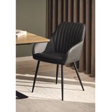 Unique Furniture Temno sivi jedilni stoli iz umetnega usnja z nasloni za roke v kompletu 2 ks Nolan Stripe – | Shoptok.si