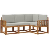  Set vanjskih sofa 4 kom. Prirodna i svijetlo siva Smeđa 187,5 x 128,5 x 73 cm | shoptok.hr