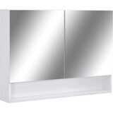  LED kupaonski ormarić s ogledalom bijeli 80 x 15 x 60 cm MDF | shoptok.hr