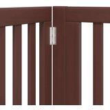 vidaXL Ograda za pse z vrati zložljiva 6 panelov rjava 480 cm les | Shoptok.si