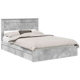  Postelja s shranjevanjem z vzglavjem Betonsko siva 150 x 200 cm, (5000106972) | Shoptok.si