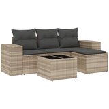 Maison Chic Seti vrtnega pohištva - Vrtna garnitura - Vrtni pohištvo set 5-delna z blazinami siv poli ratan, (21817514) | Shoptok.si