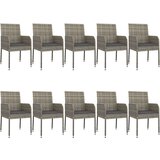  11-dijelni vrtni blagovaonski set crno-sivi od poliratana | shoptok.hr