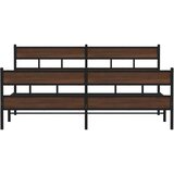 Metalni okvir kreveta bez madraca smeđa boja hrasta 200x200 cm | shoptok.hr