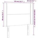  LED uzglavlje crno 83 x 16 x 118/128 cm od tkanine | shoptok.hr