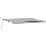 vidaXL Automatska uvlačiva tenda s LED svjetlima svjetlosiva 500x300 cm, Tenda za zamjenu tkanine za okvir 5x3 m svjetlosiva | shoptok.hr