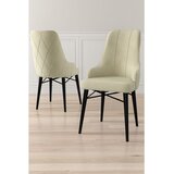 Hanah home set trpezarijskih stolica Neta 8 kom, krem tkanina Babyface, crne drvene noge | Eponuda.com