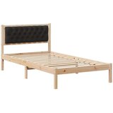  konstrukcija postelje z vzglavjem črna 100 x 200 cm blago, (5000084596) | Shoptok.si
